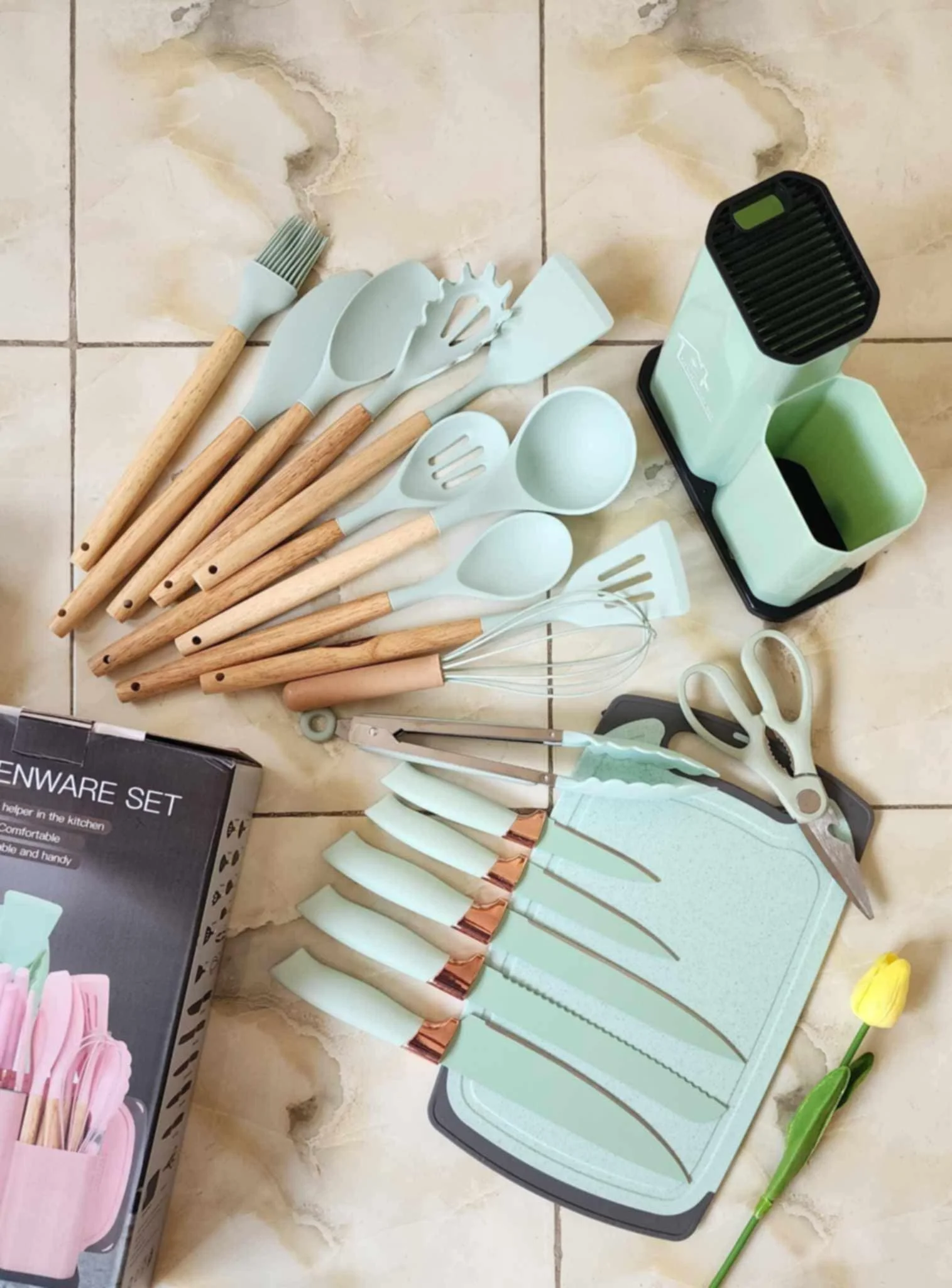 6-IN-1 Knives Set & 19-IN-1 Silicone Kitchen Utensils Set