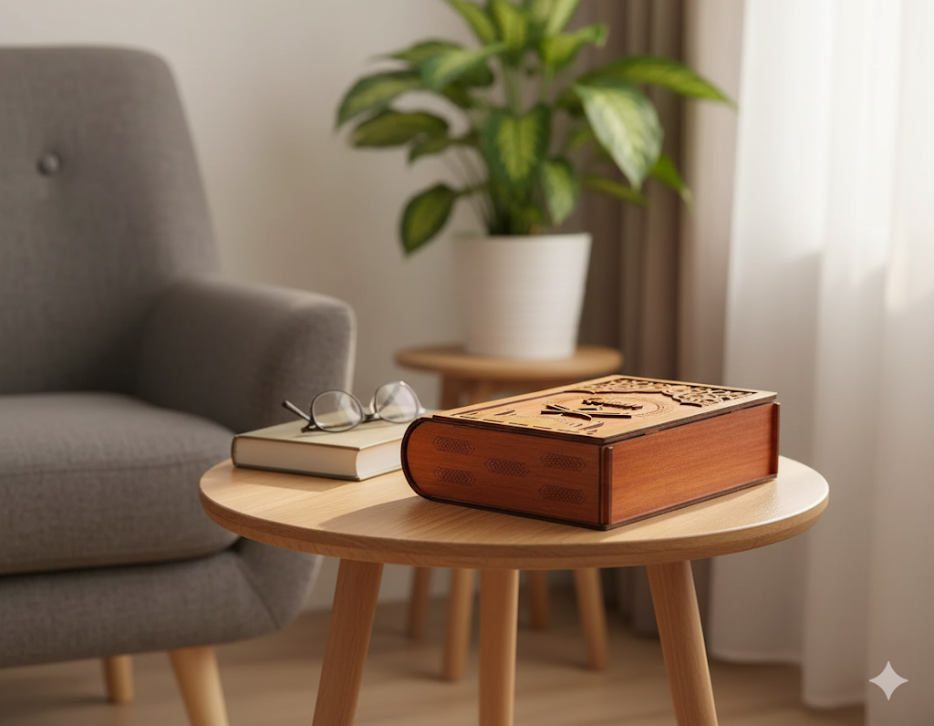 Wooden Quran Gilaf Box – Premium Handmade Storage Case | Handicrafts BD