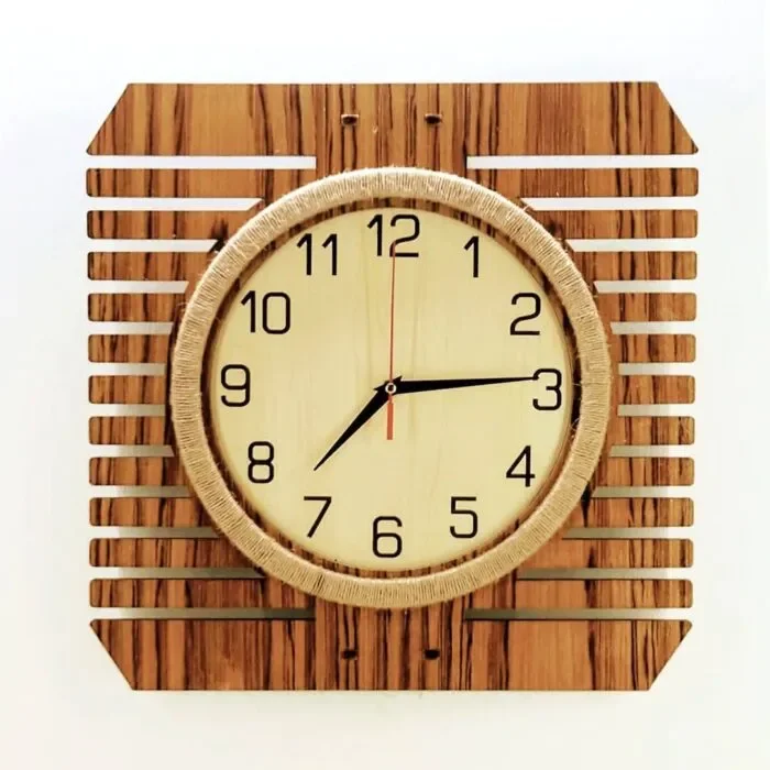 Wooden Square Wall Clock – Premium Handmade | Handicrafts BD