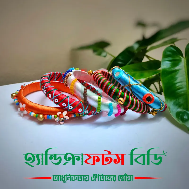 Beautiful Silk Thread & Crochet Bangles – Handmade Jewelry for Women (Size 2.6)