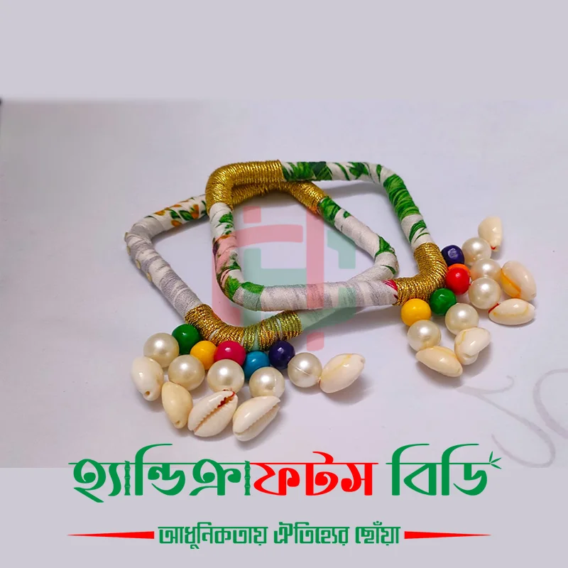 Handmade square Silk Fabric Bangles with Stone, Thread & Beads – Customizable