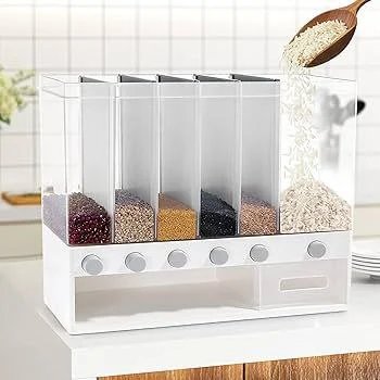 Rotating Grain Storage Box – 7L Food-Grade Rice & Dry Goods Dispenser