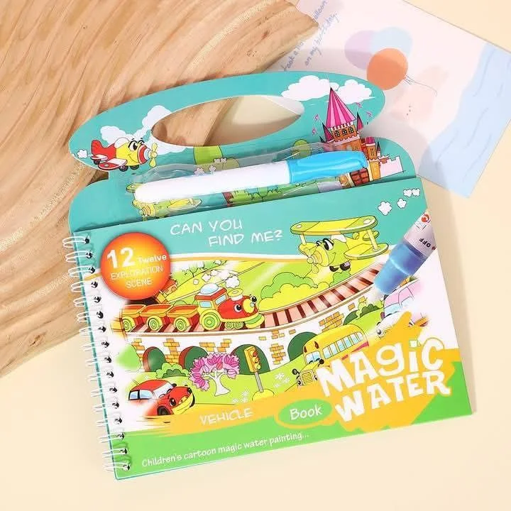 Magic Water Drawing Book – Reusable Coloring Fun for Kids