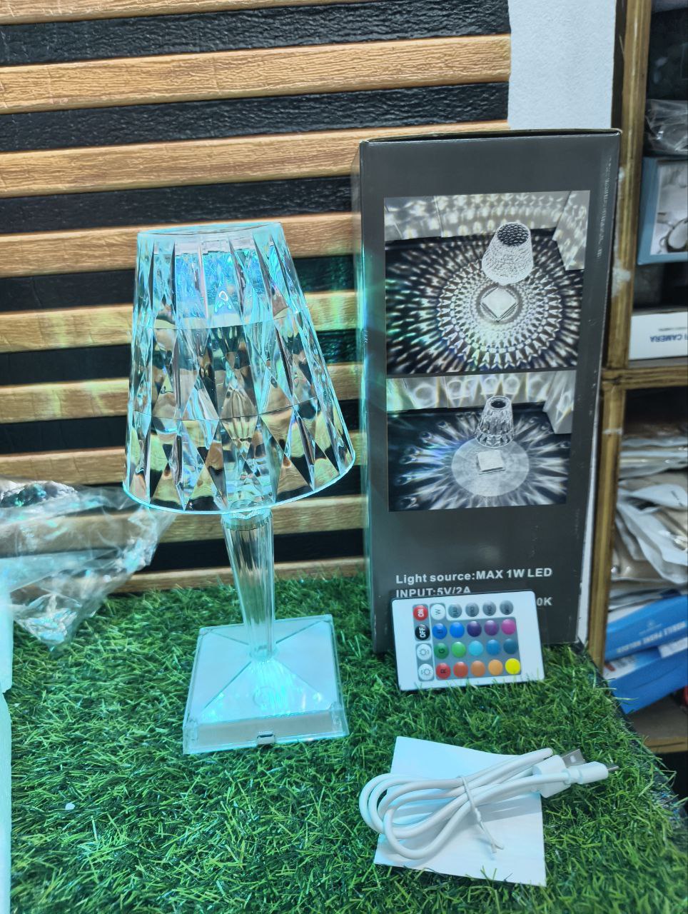 Crystal Diamond Table Lamp – 16-Color Touch & Remote Mood Light